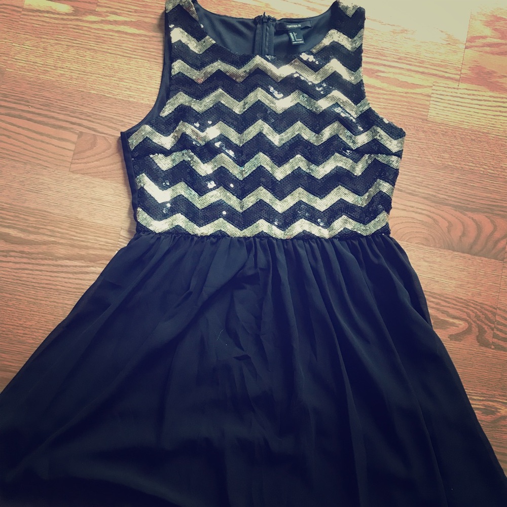 BLACK & GOLD FOREVER 21 Dress- LARGE
